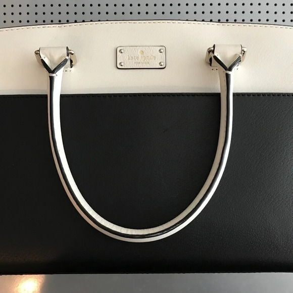 KATE SPADE Grove Street Caley Satchel Black White - Picture 3 of 9